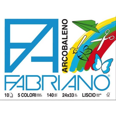 Album Fabriano  colorato arcobaleno - 24x33 cm - 10 fogli