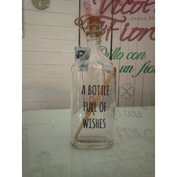 Bottiglia vetro con messaggio cm 25