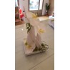 Composizione fiori finti e Orchidee colore bianco e giallo